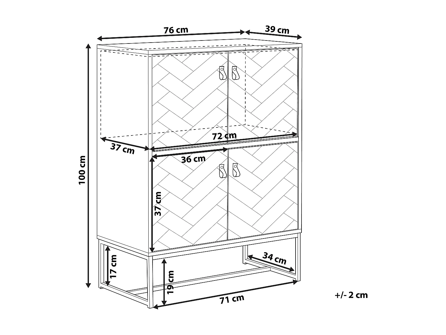 Kast NUEVA Donkerbruin/wit