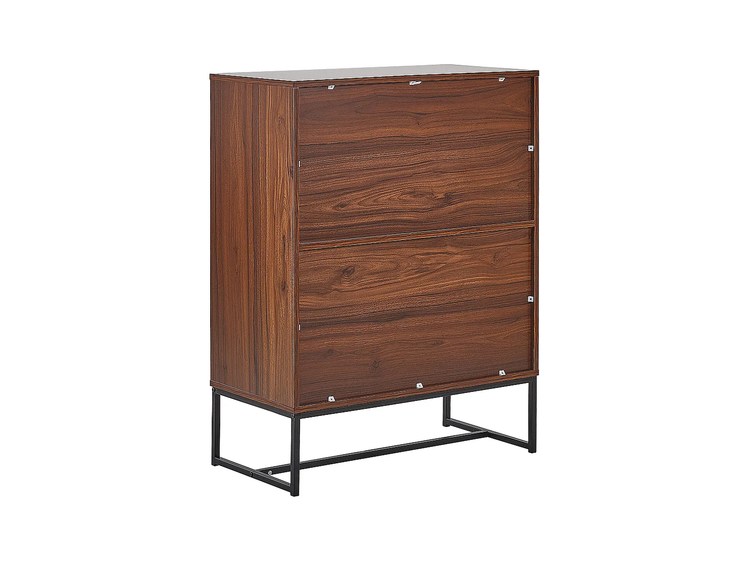 Moderne Kommode dunkler Holzfarbton / weiß 4 Türen Nueva