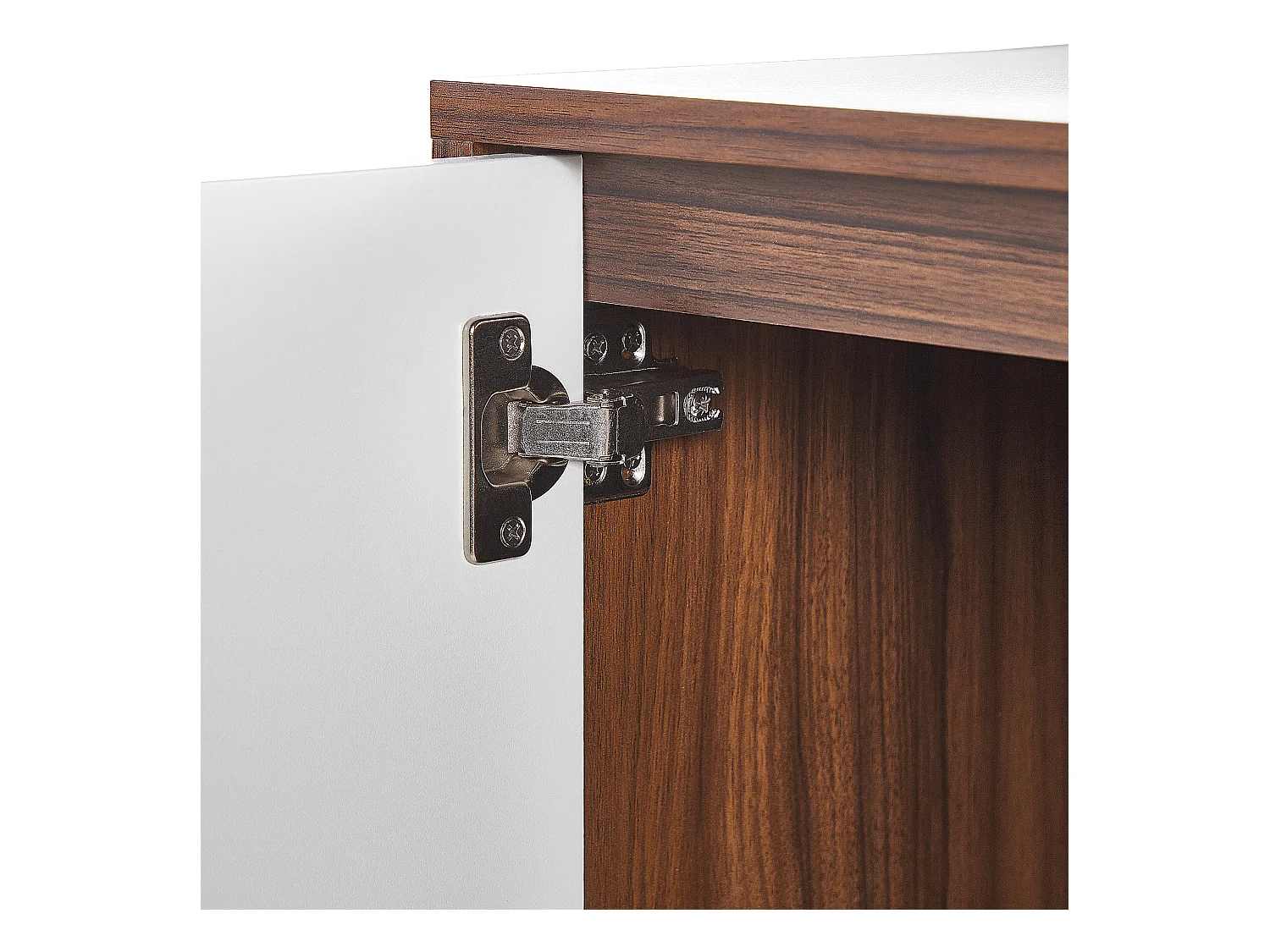 Moderne Kommode dunkler Holzfarbton / weiß 4 Türen Nueva