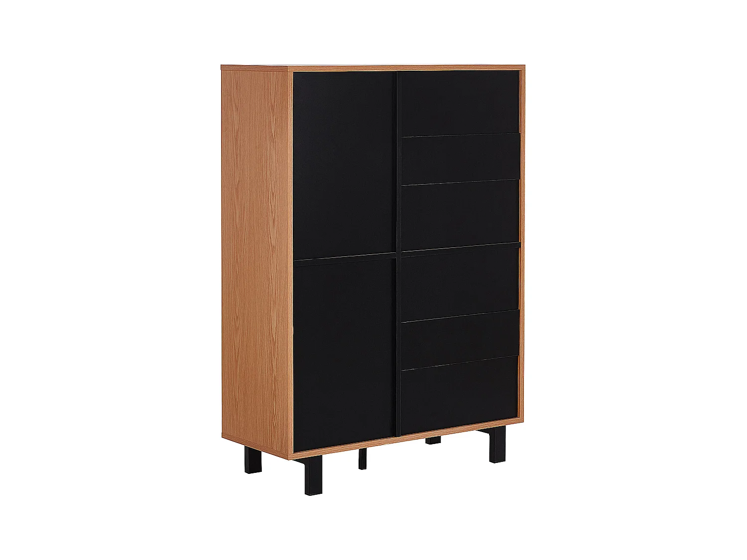 Rechteckiges Sideboard mit Retro Charme hellbraun 3 Türen 1 Fach Paramount