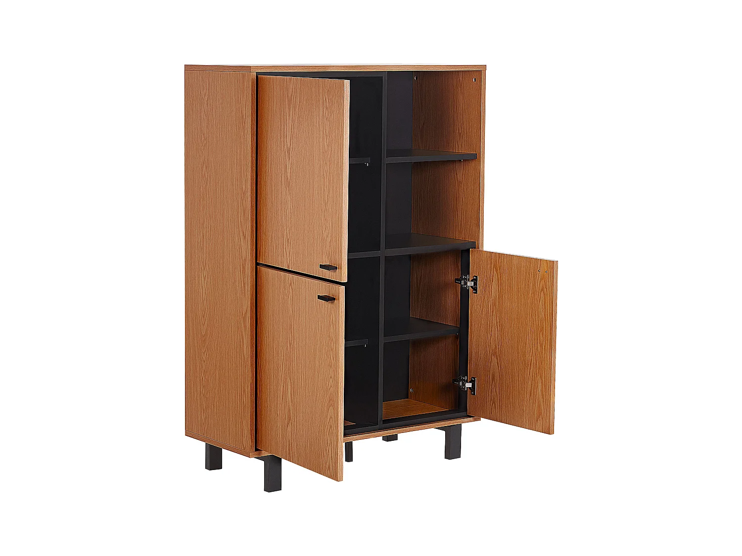 Rechteckiges Sideboard mit Retro Charme hellbraun 3 Türen 1 Fach Paramount