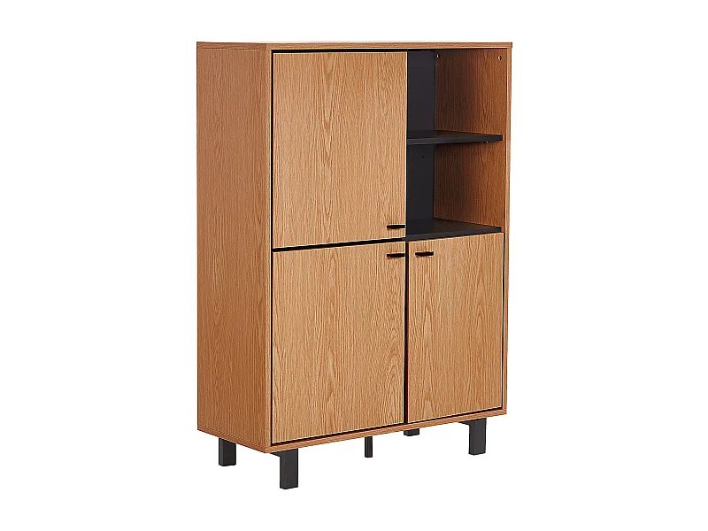 Rechteckiges Sideboard mit Retro Charme hellbraun 3 Türen 1 Fach Paramount