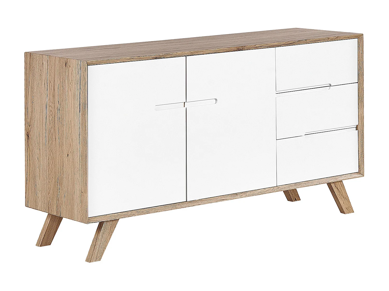 Commode 2 portes FORESTER Marron/blanc