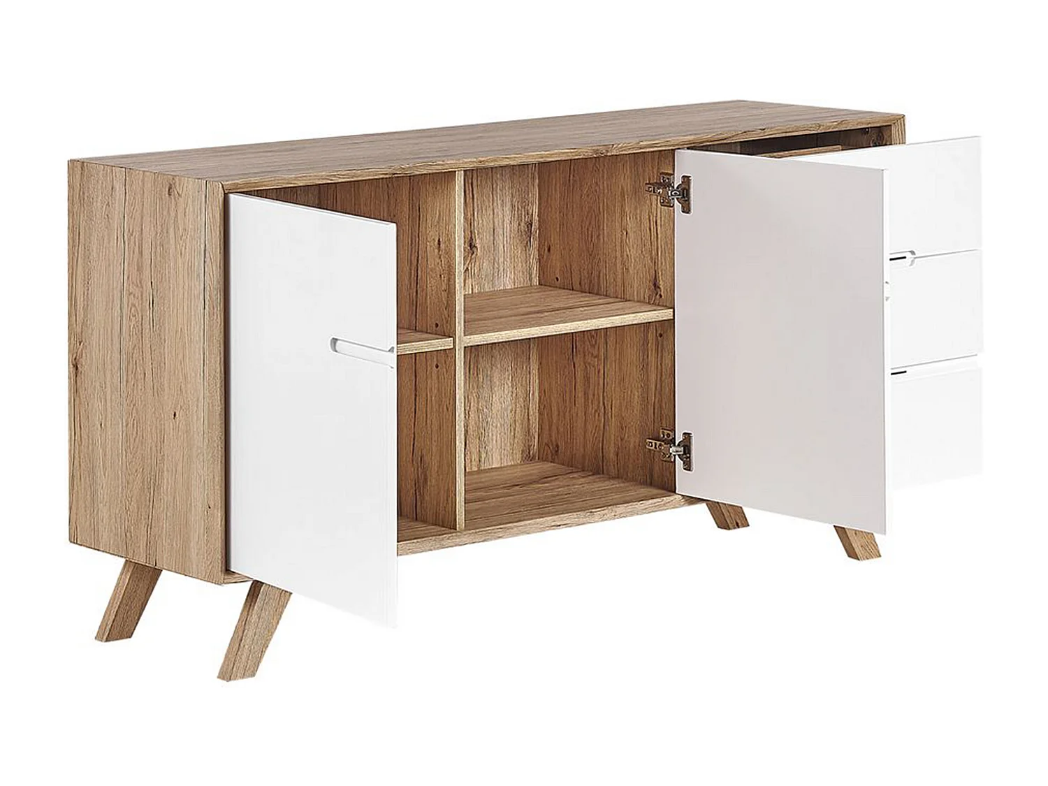 Commode 2 portes FORESTER Marron/blanc