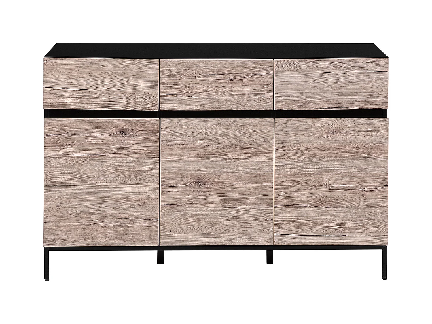 Commode hout/metaal lichtbruin/zwart SYDNEY
