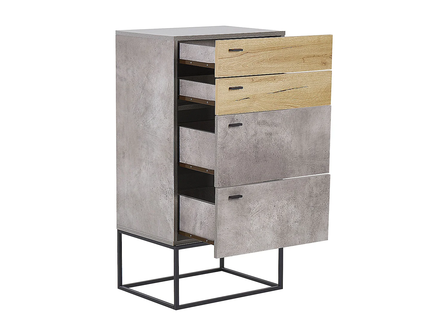 Commode à 4 tiroirs ACRA Effet béton gris