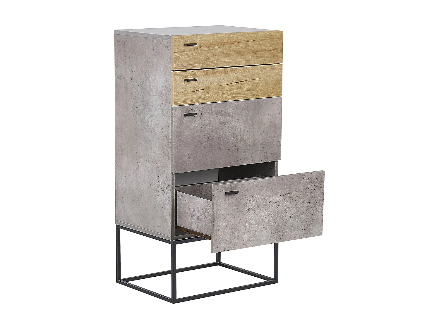Ladekast 4 lades ACRA Grijs beton-effect