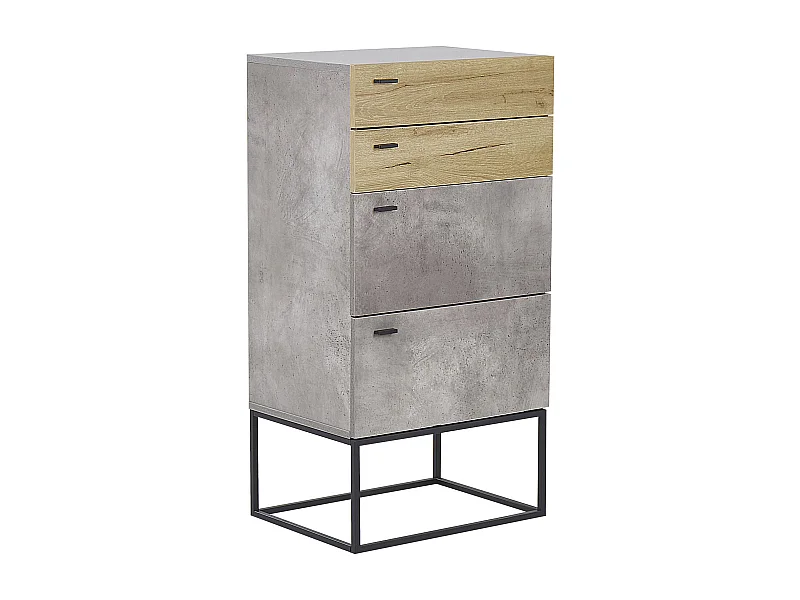 Commode à 4 tiroirs ACRA Effet béton gris