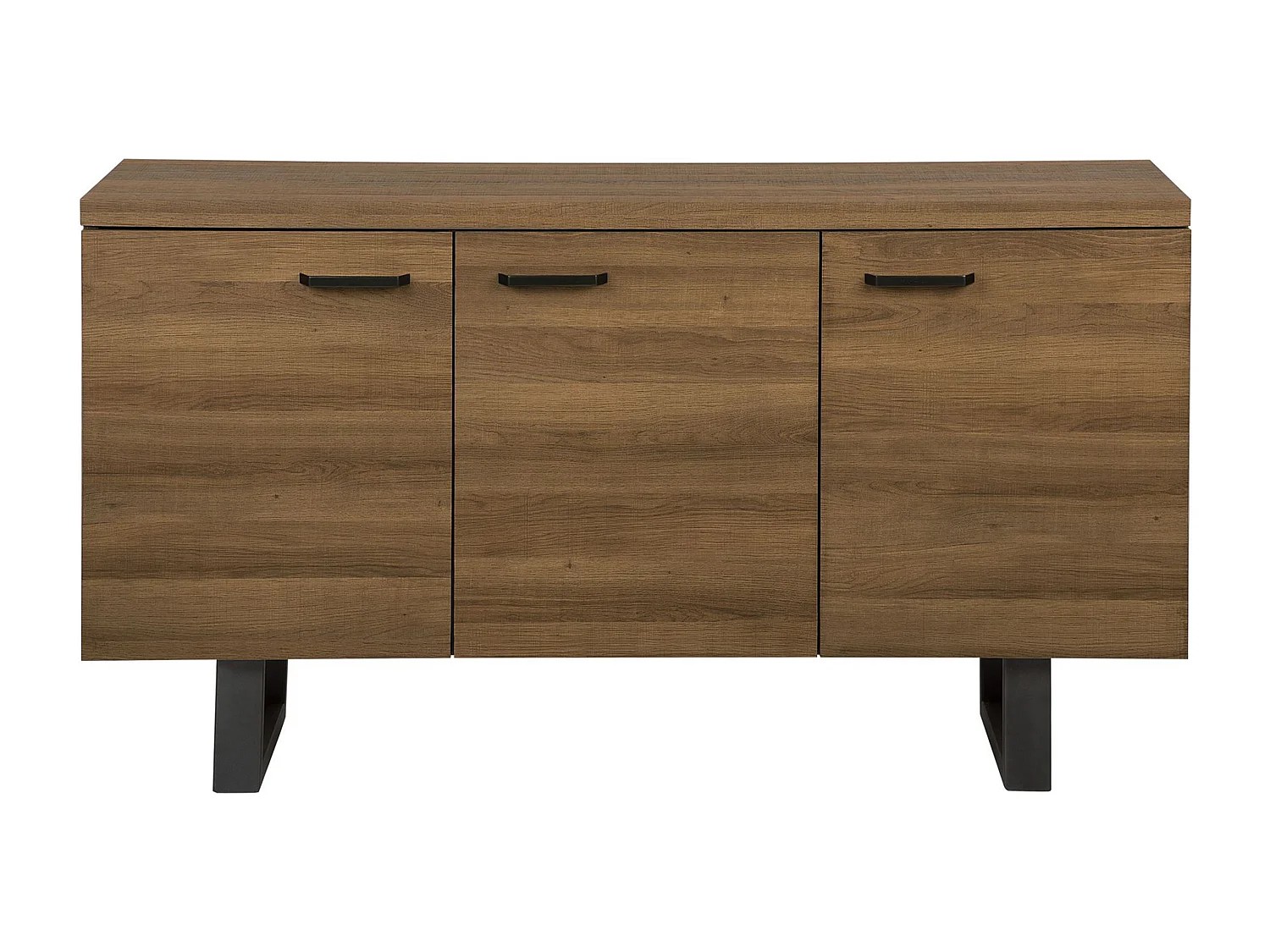 Modernes Sideboard mit 3 Türen dunkler Holzfarbton Industrieller Stil Timber