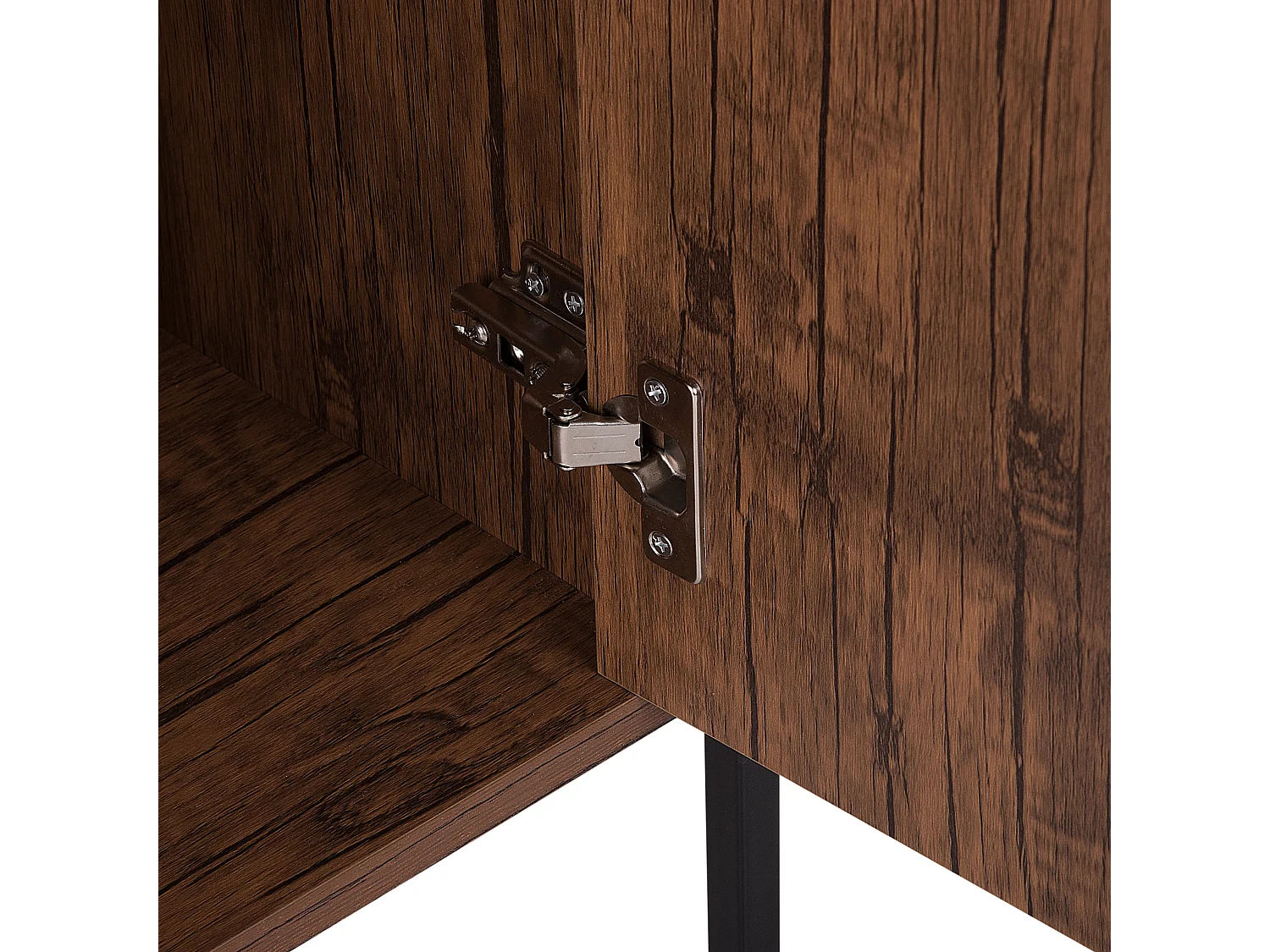 Klassisches Sideboard dunkler Holzfarbton/schwarz Tifton