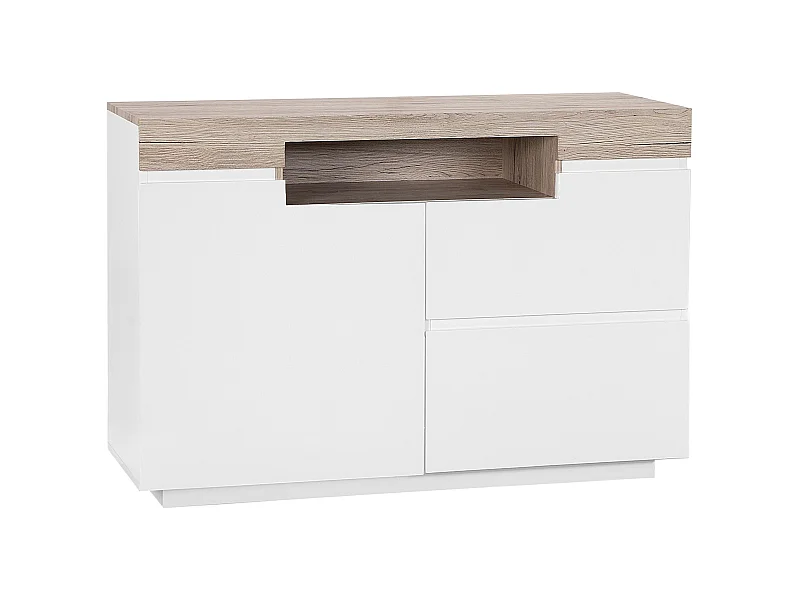 Kommode weiß/heller Holzfarbton Schubladen MDF skandinavisches Design Marlin