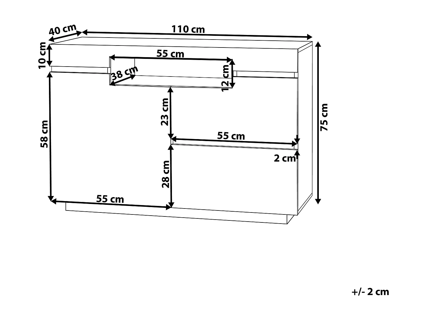 Kast MARLIN Houtachtig Wit