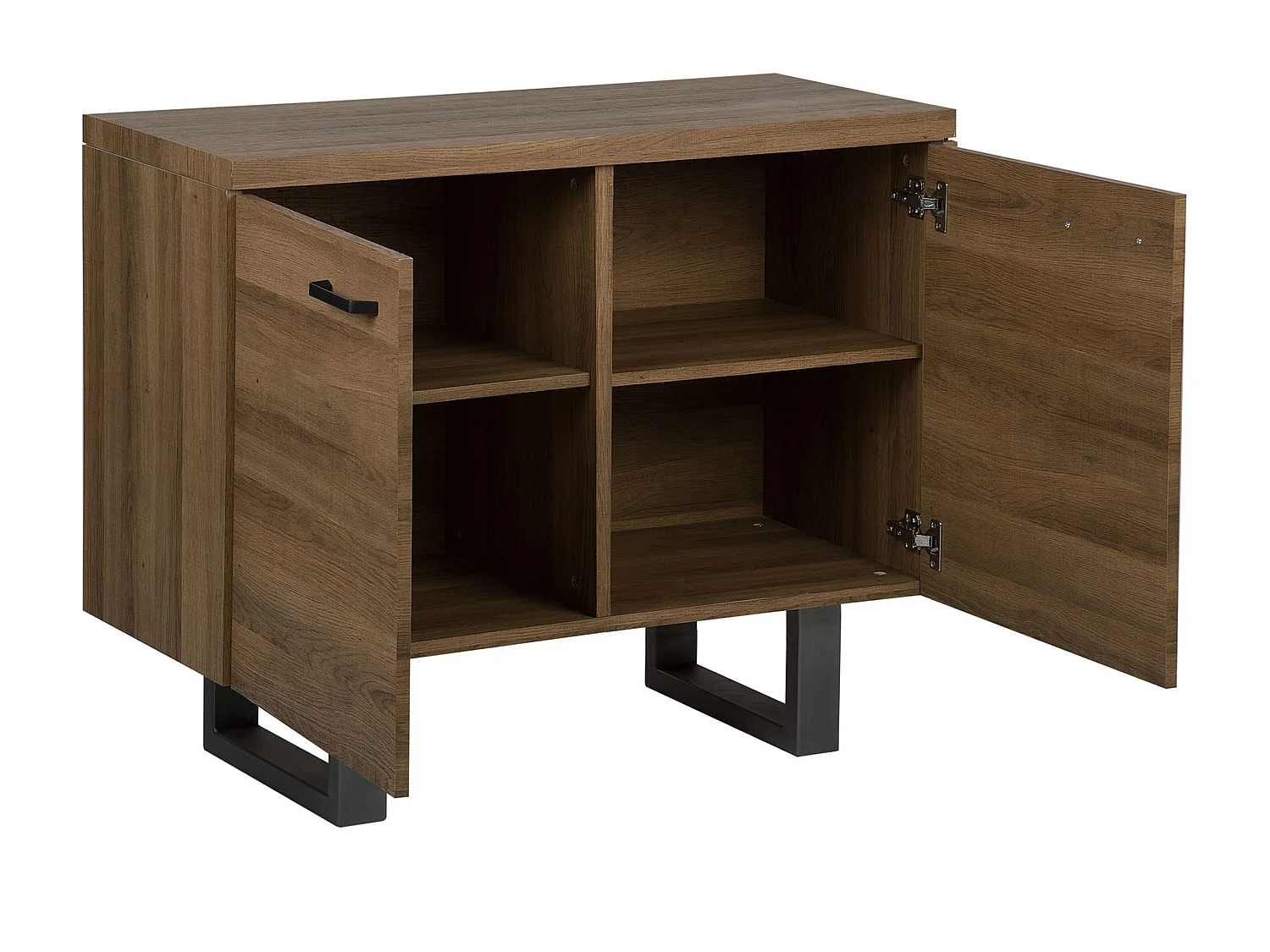 Modernes Sideboard mit 2 Türen dunkler Holzfarbton Industrieller Stil Timber