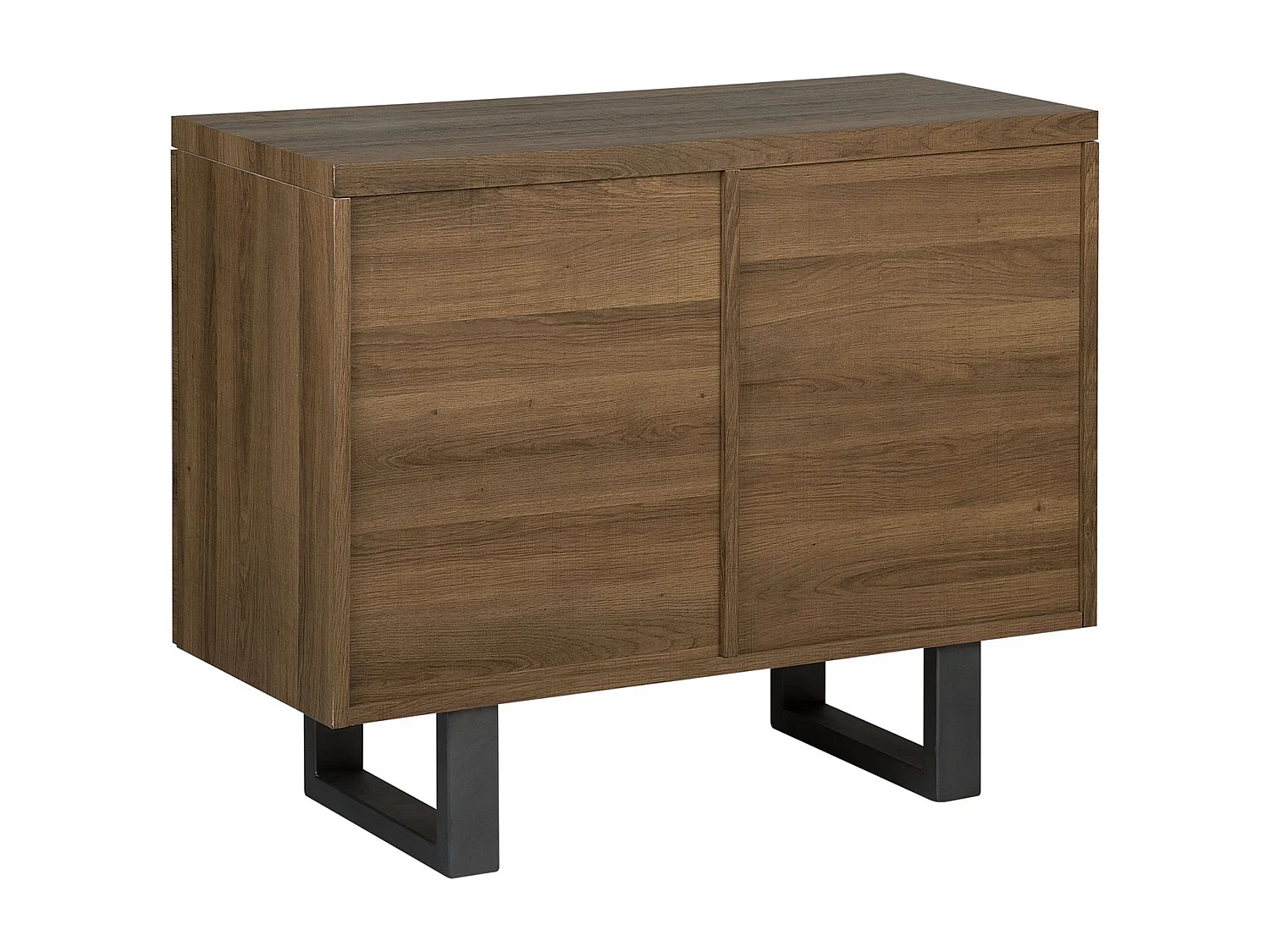 Modernes Sideboard mit 2 Türen dunkler Holzfarbton Industrieller Stil Timber