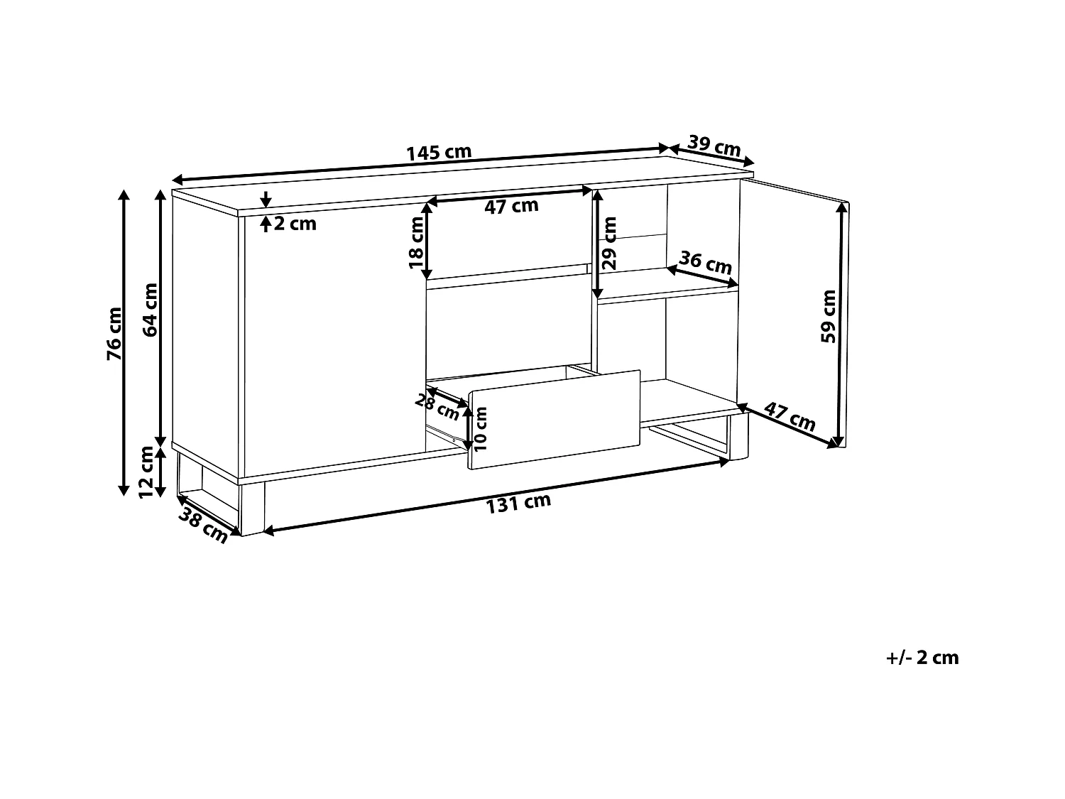 Szafka 2-drzwiowa ELDA Jasnobrązowy
