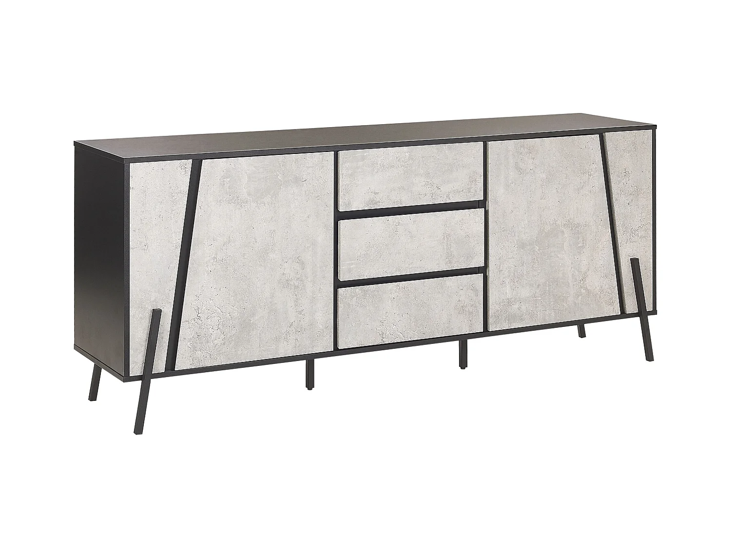 Commode 2 portes BLACKPOOL Effet béton gris