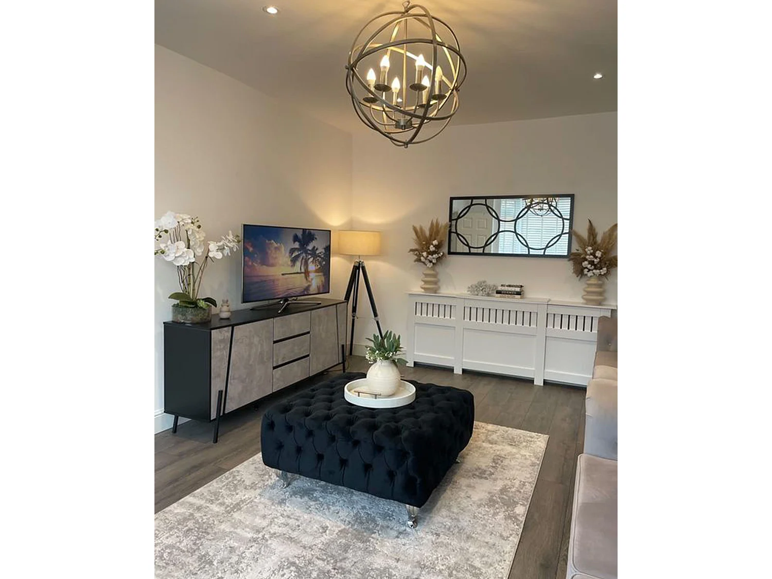 Credenza a 2 ante BLACKPOOL Grigio effetto cemento
