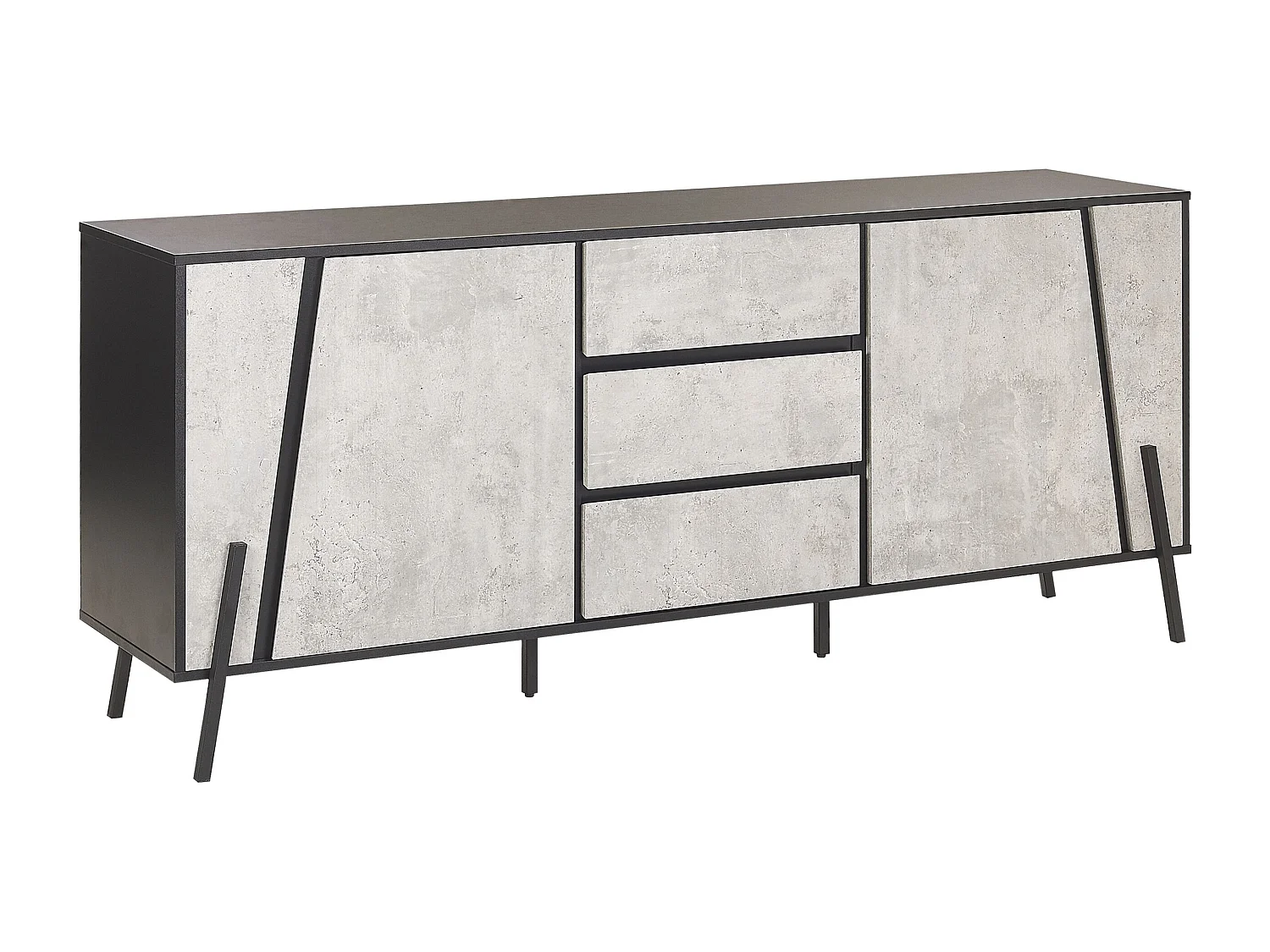 Credenza a 2 ante BLACKPOOL Grigio effetto cemento
