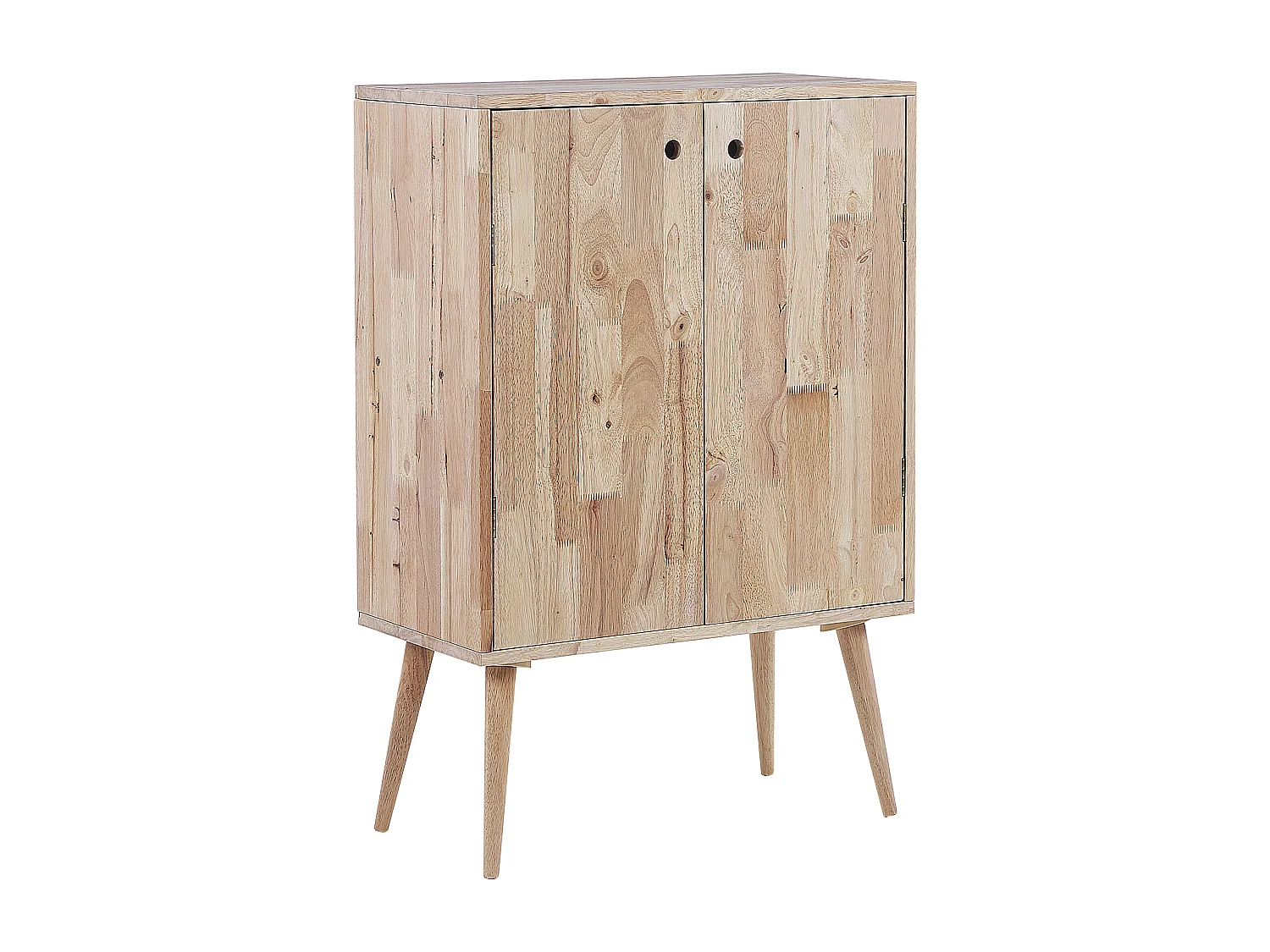 Praktisches Sideboard hellbraun 2 Türen Gummibaumholz minimalistisch Chandler