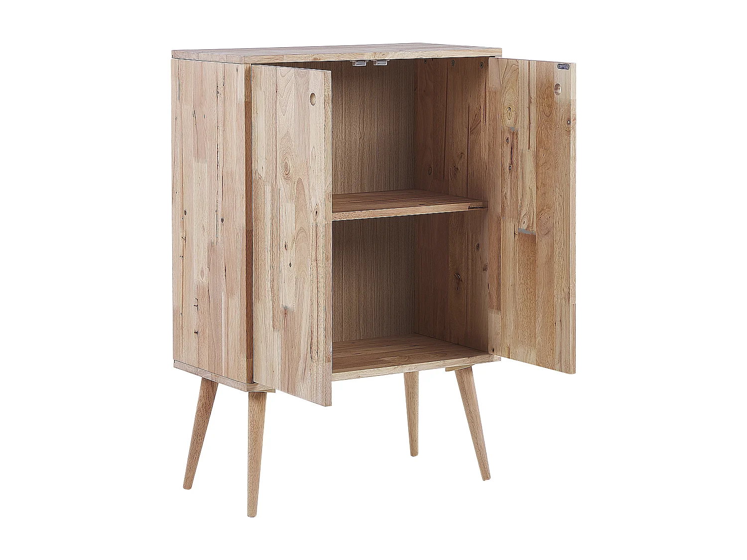 Praktisches Sideboard hellbraun 2 Türen Gummibaumholz minimalistisch Chandler