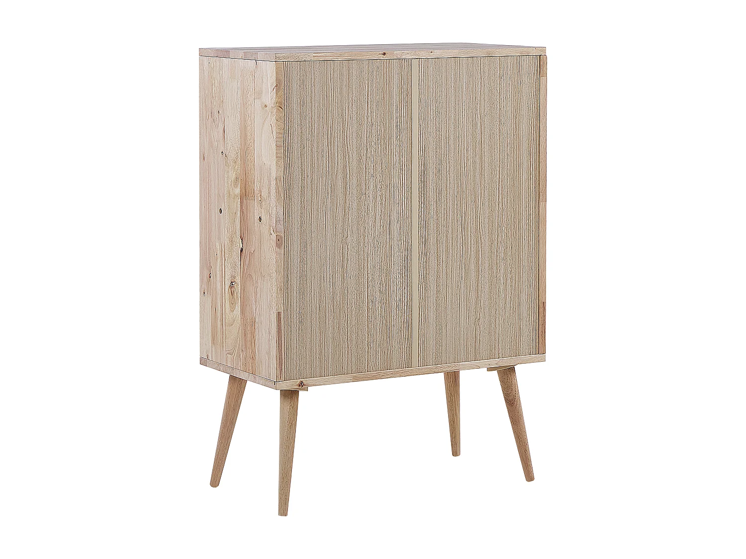 Praktisches Sideboard hellbraun 2 Türen Gummibaumholz minimalistisch Chandler