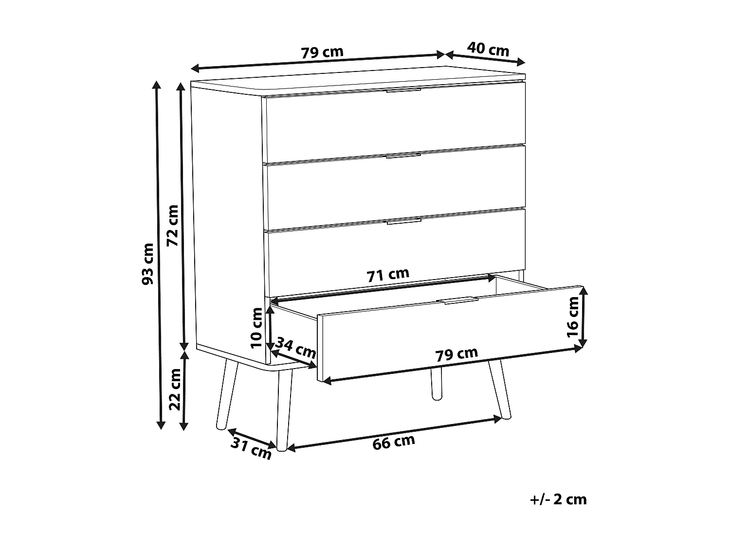 Wunderschönes Sideboard im skandinavischen Stil schwarz/heller Holzfarbton Walpi