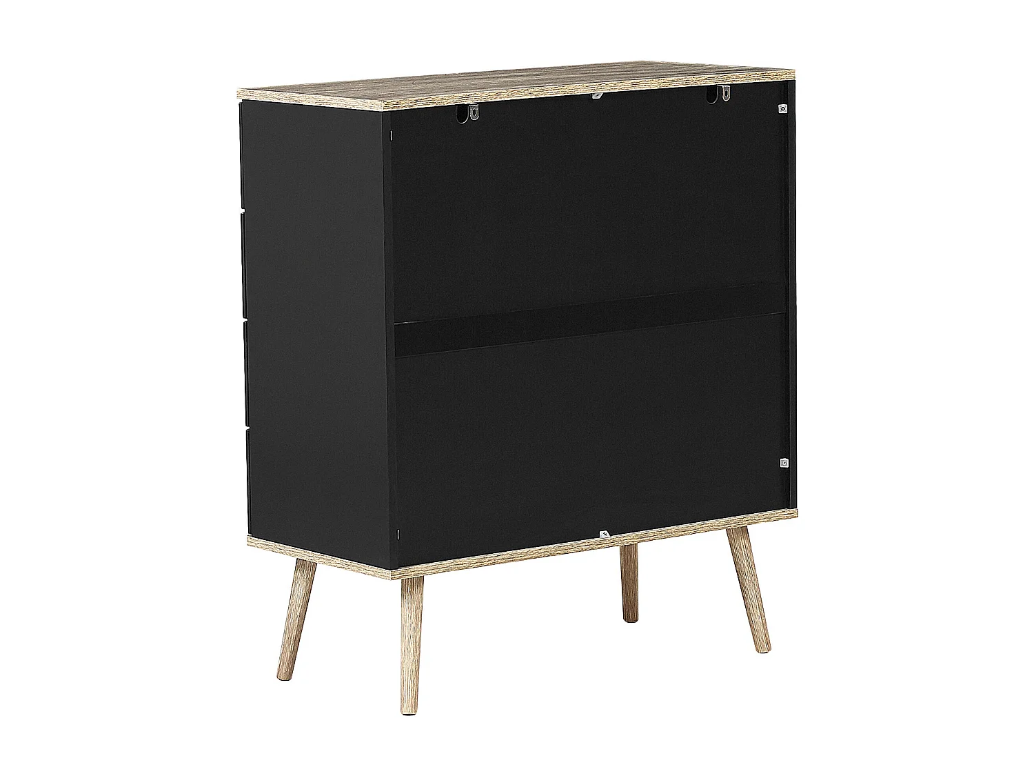 Wunderschönes Sideboard im skandinavischen Stil schwarz/heller Holzfarbton Walpi