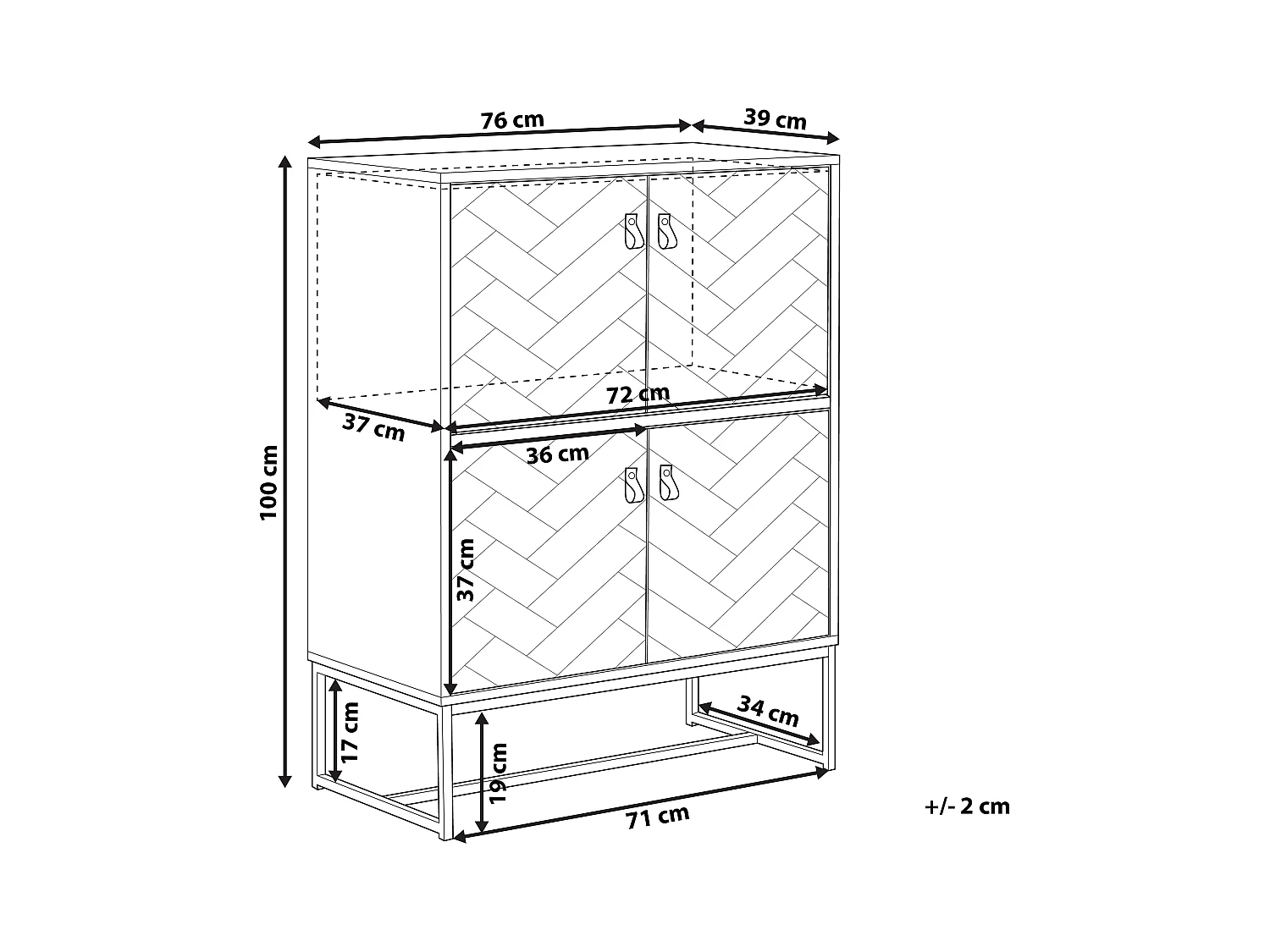 Armoire NUEVA Marron clair/blanc