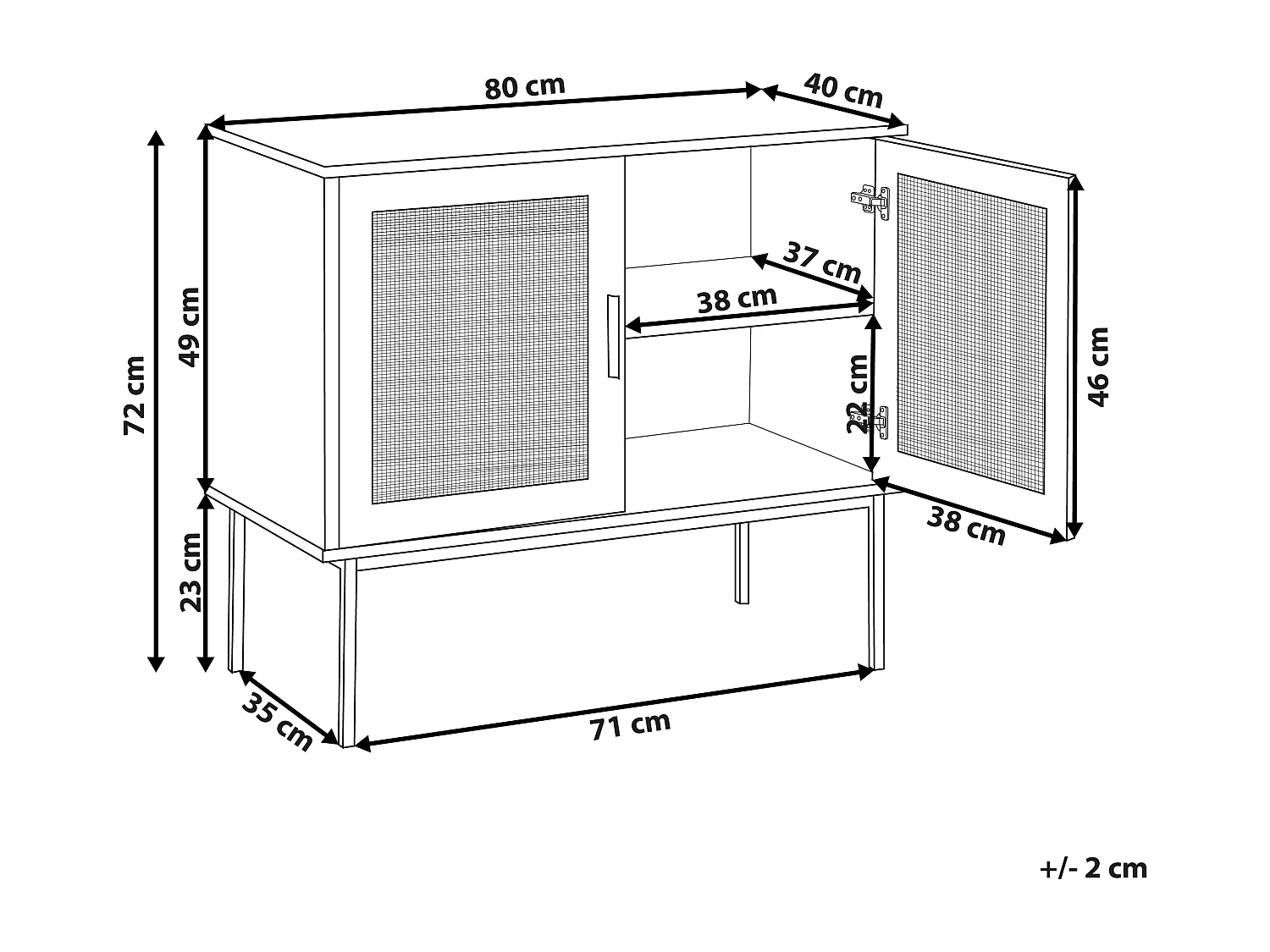 Kast PASCO Lichtbruin