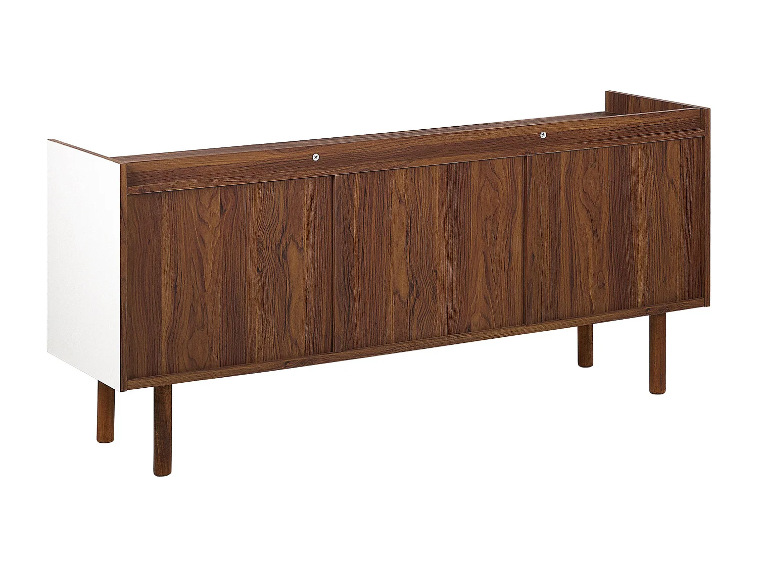 Sideboard weiß / dunkler Holzfarbton 2 Schränke 2 Schubladen MADERA