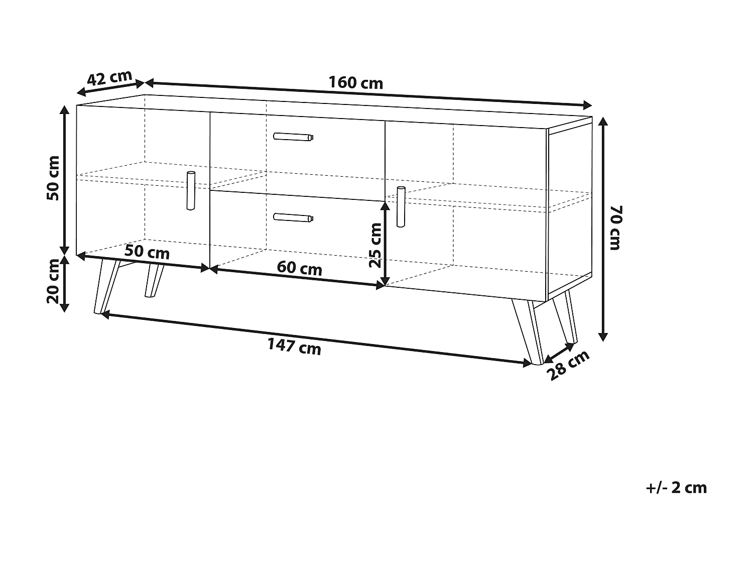 Dressoir met 2 deuren MEET Wit