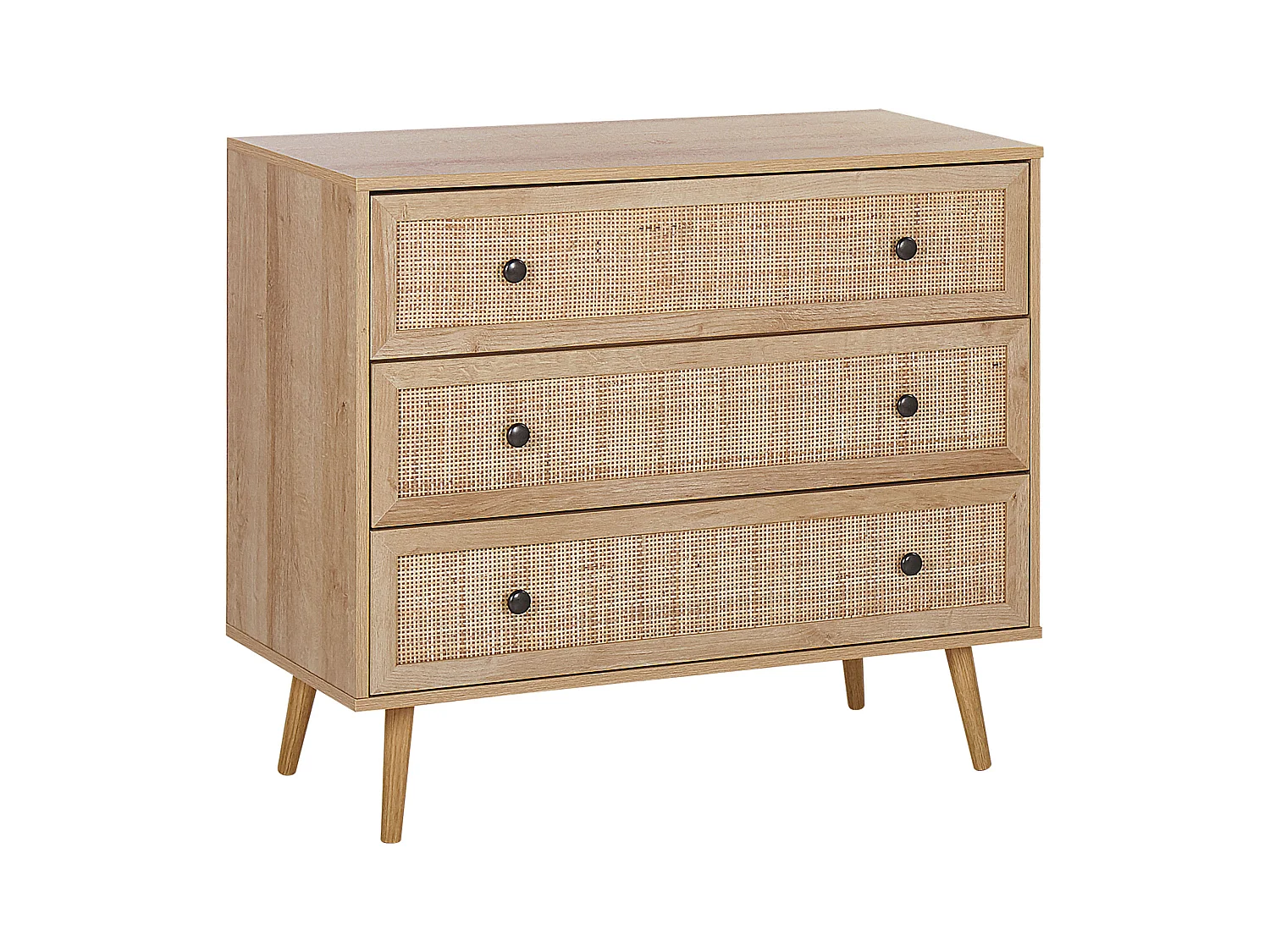 Commode à 3 tiroirs PONCA Marron clair