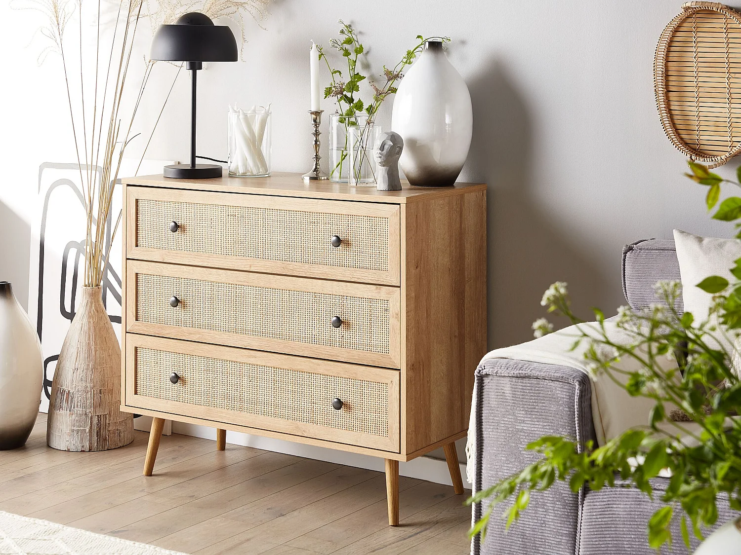 Ladekast 3 lades PONCA Lichtbruin