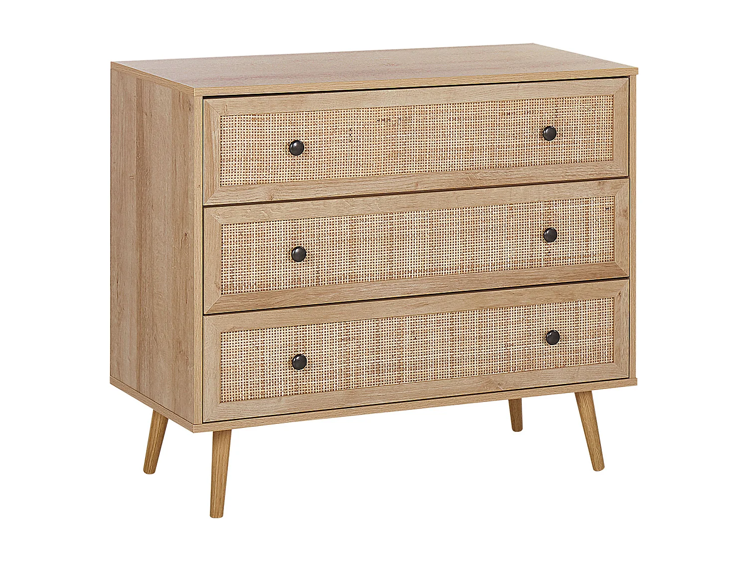 Commode à 3 tiroirs PONCA Marron clair