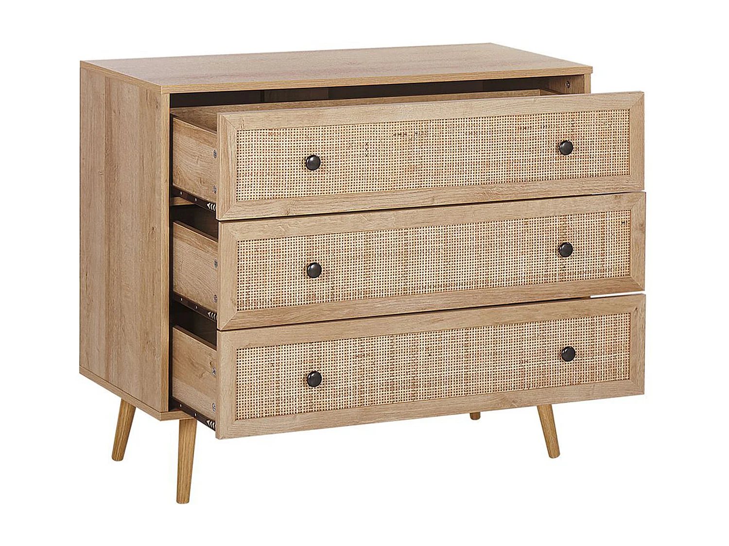 Commode à 3 tiroirs PONCA Marron clair
