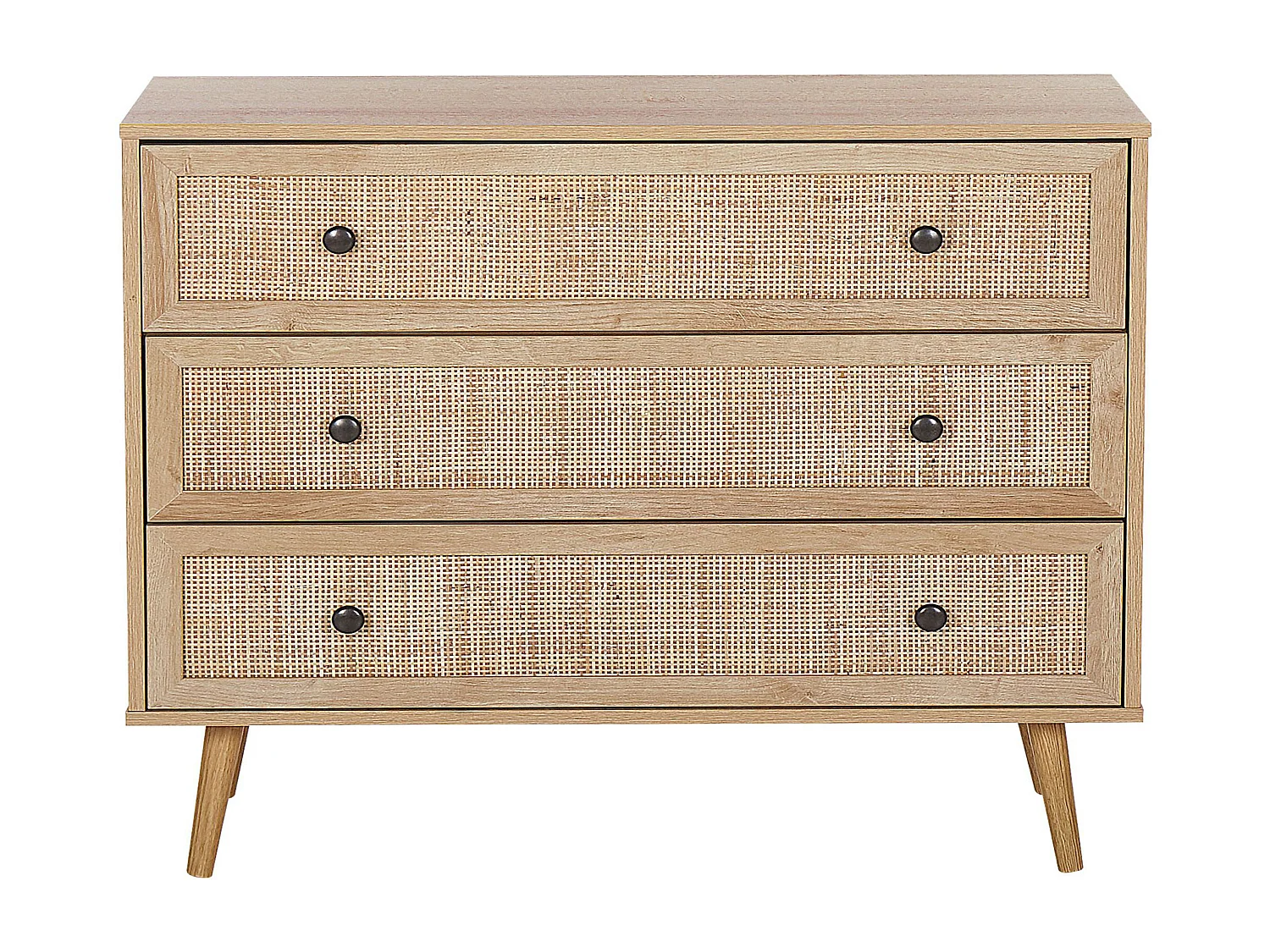 Commode à 3 tiroirs PONCA Marron clair