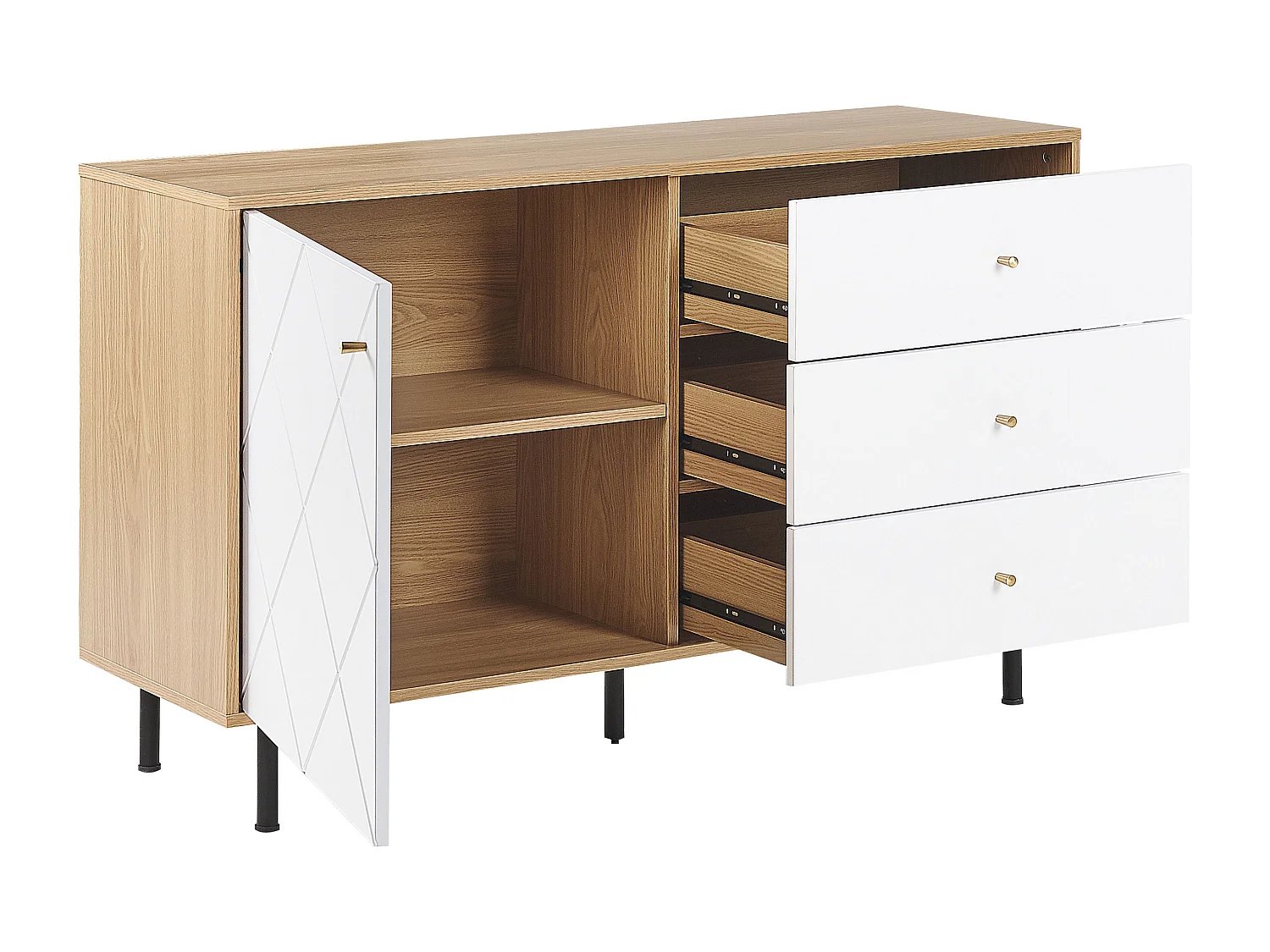 Commode PALMER Marron/blanc