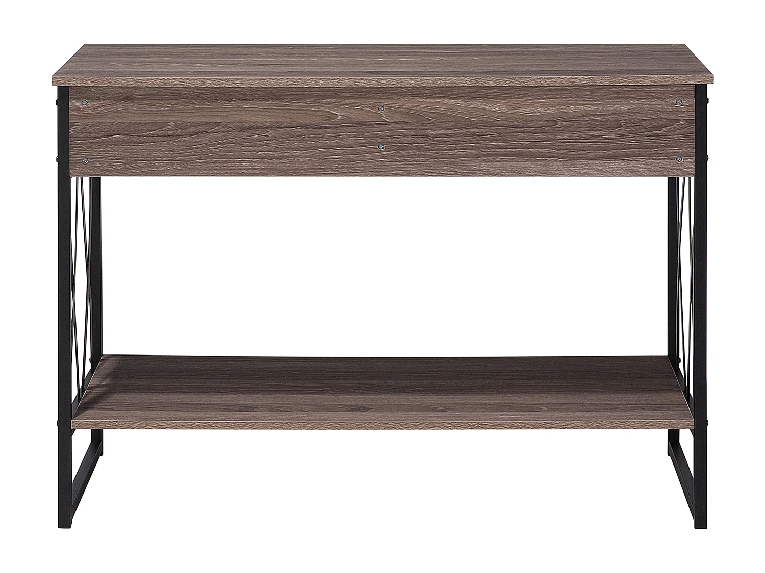 Praktischer Konsolentisch Holzoptik dunkelbraun 2 Schubladen Industrie Ayden