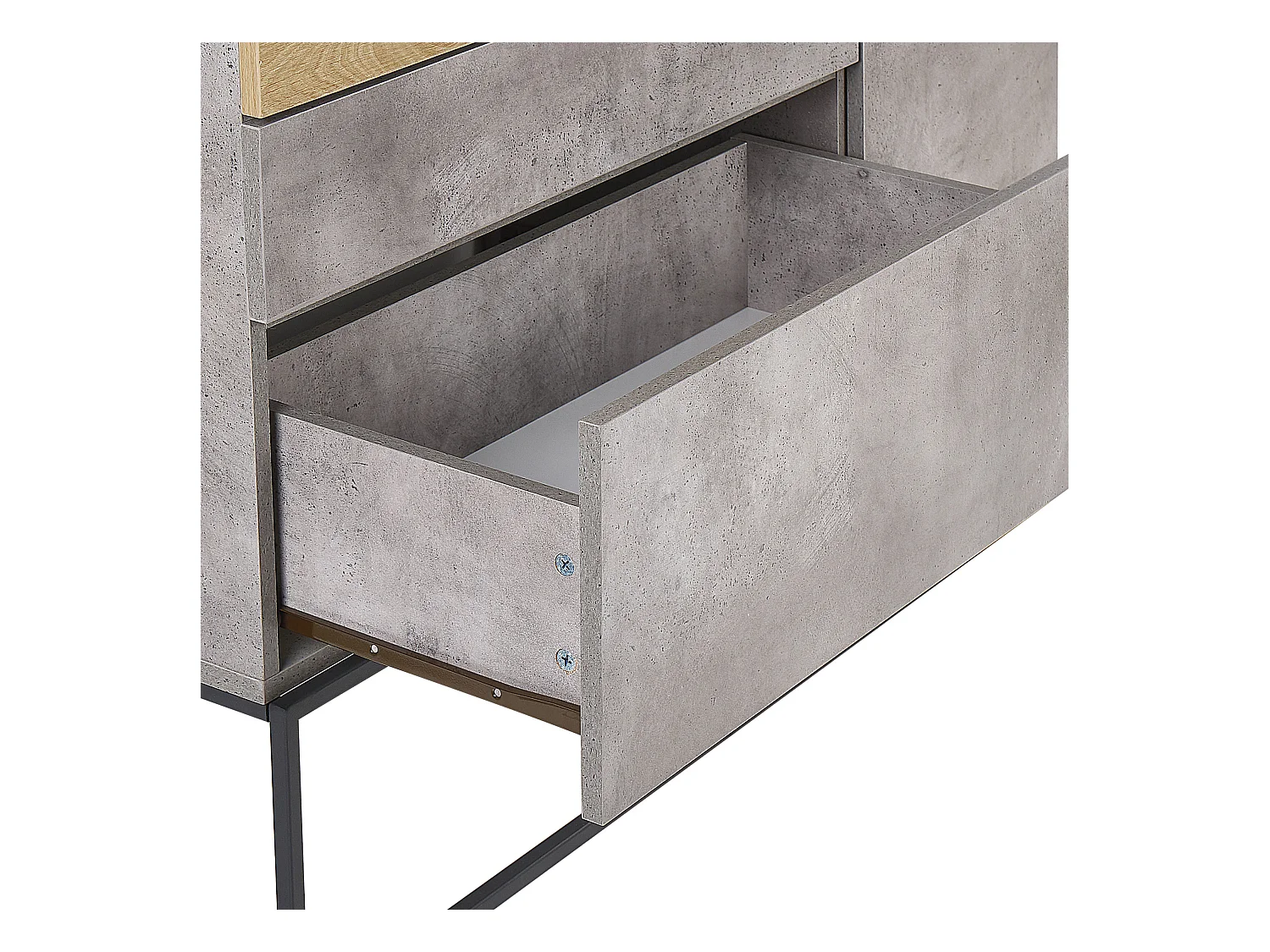 Credenza a 3 cassetti in legno chiaro e grigio ARIETTA