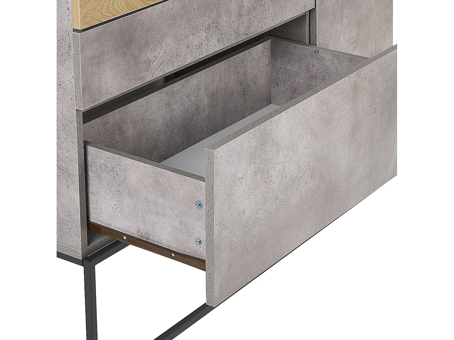 Credenza a 3 cassetti in legno chiaro e grigio ARIETTA