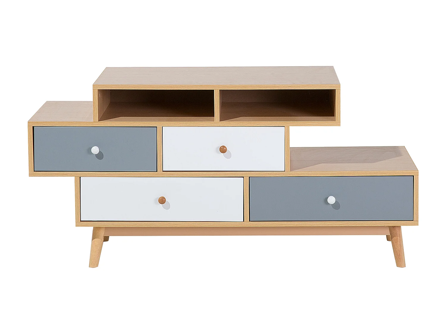 Cómoda 4 gavetas IRVINE Castanho/Branco