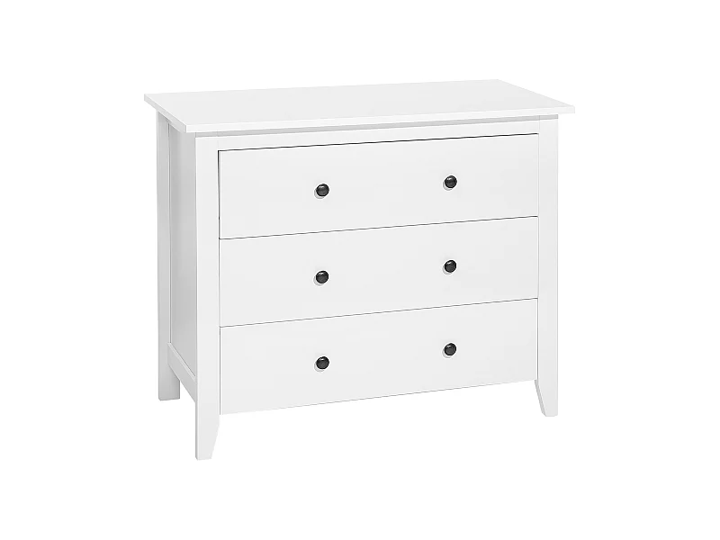 Kommode im skandinavischem Stil 3 Schubladen weiß Torrance