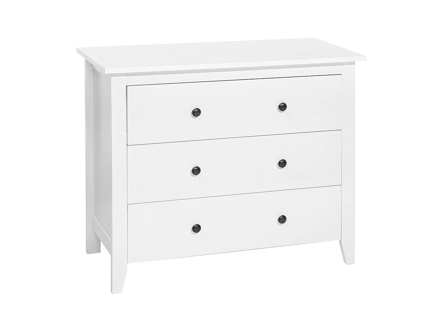 Kommode im skandinavischem Stil 3 Schubladen weiß Torrance