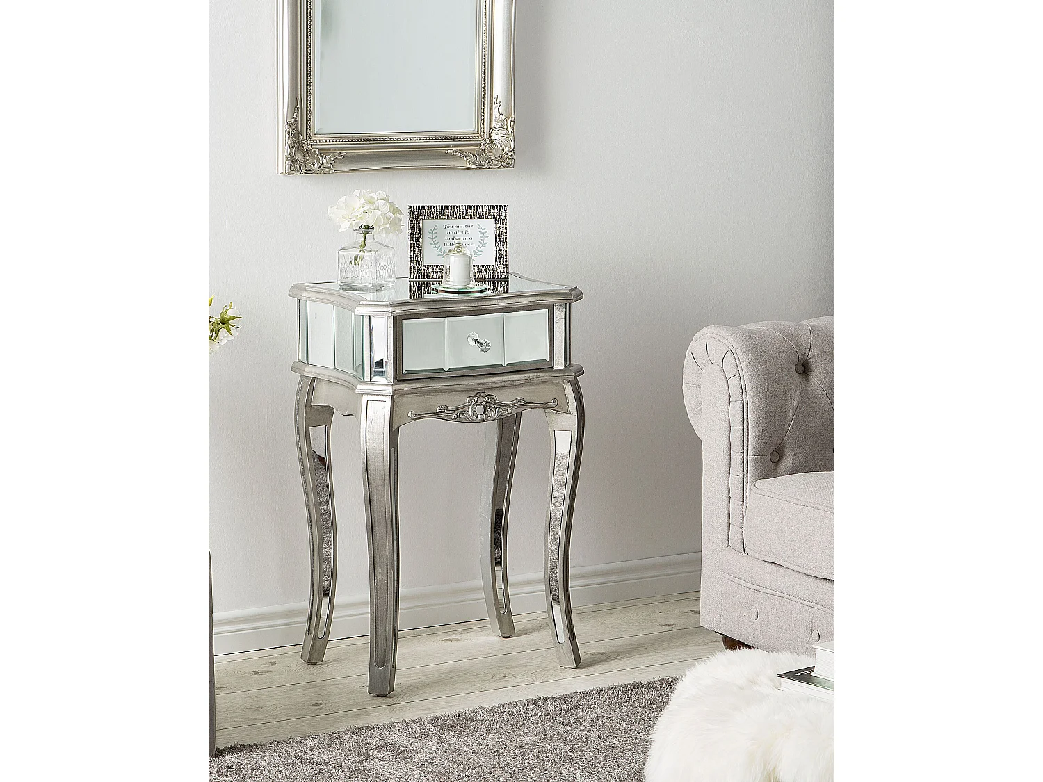 Consoletafel SOMMA Spiegelend zilver