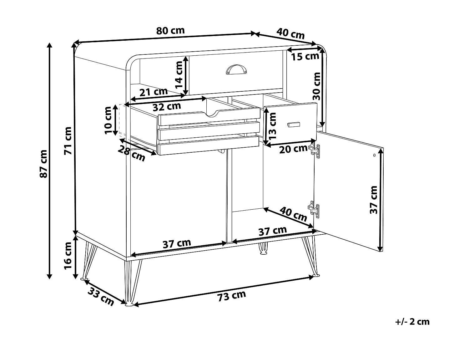 Aparador KYLE Castanho claro