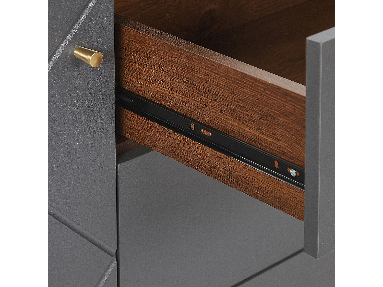 Modernes Sideboard grau/dunkler Holzfarbton mit Tür und 3 Schubladen Palmer