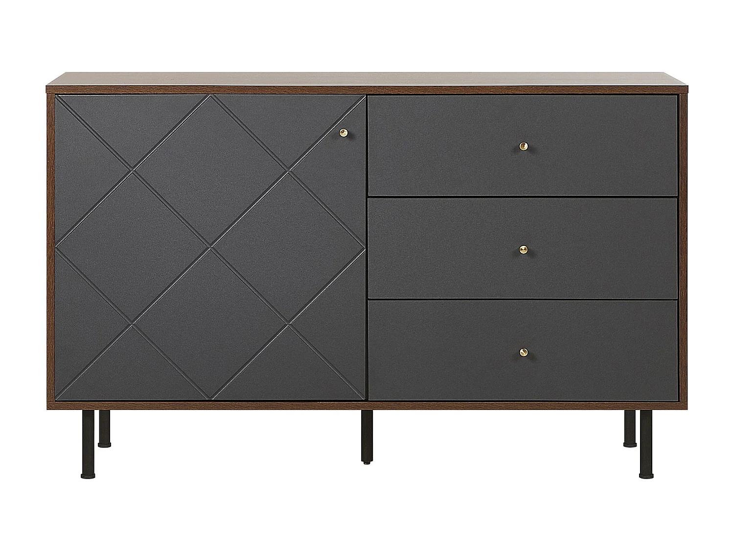 Vetrina PALMER Marrone scuro/ Grigio