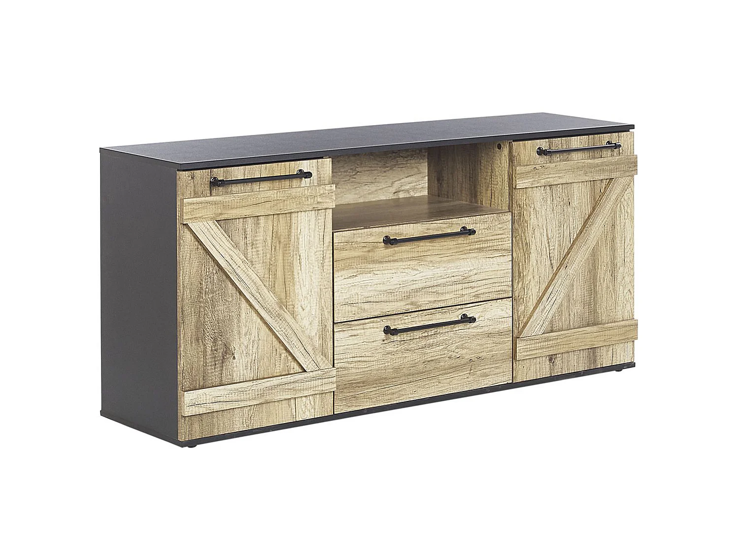 Commode zwart/lichtbruin SALTER