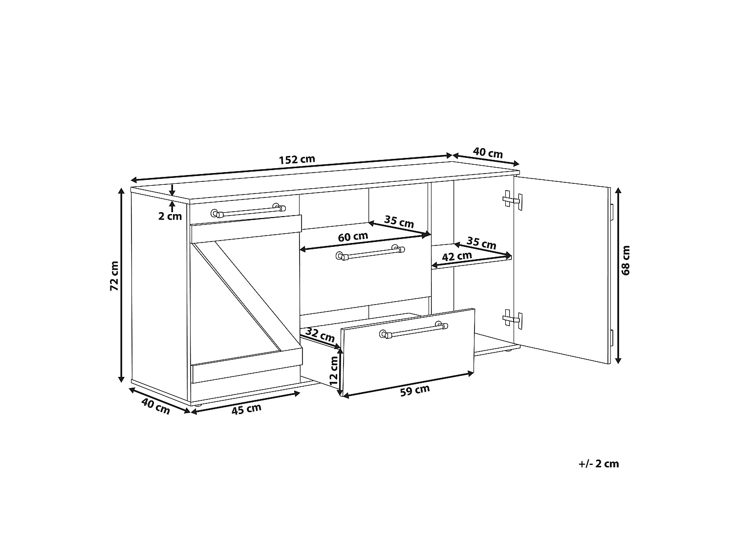 Commode zwart/lichtbruin SALTER