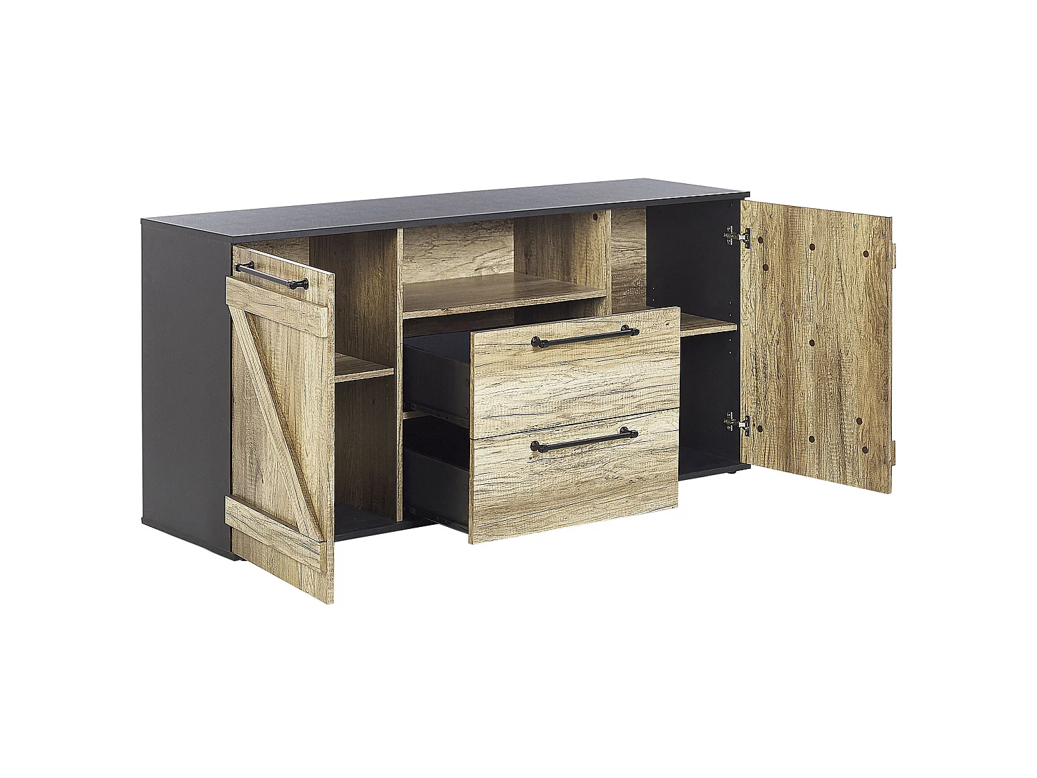 Commode zwart/lichtbruin SALTER